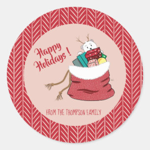 Boas festas etiquetas personalizadas vermelho