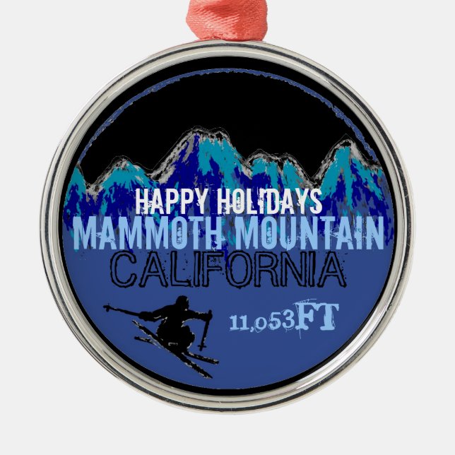 Boas festas ornamento de Mammoth Mountain CA (Frente)