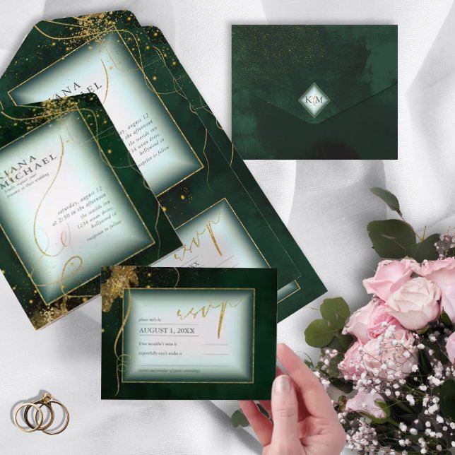 Boas Linhas Casamento de Abstrato V3 Emerald ID867 (Criador carregado)