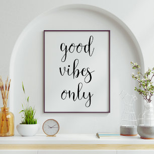 Boas Vibes Apenas Poster minimalista de tendência
