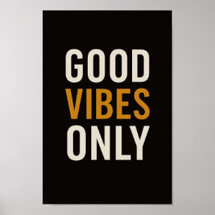Boas Vibes Apenas Poster Motivacional Moderno