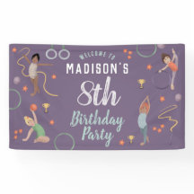 Boas-vindas ao Aniversário de criança de ginástica