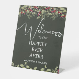 Boas-vindas ao Casamento de Caligrafia Floral Eleg