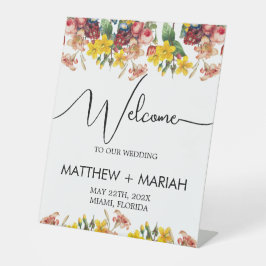 Boas-vindas ao Casamento de Caligrafia Floral Eleg