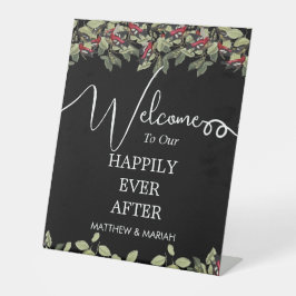 Boas-vindas ao Casamento de Caligrafia Floral Eleg