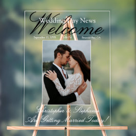 Boas-vindas ao casamento de script Elegante com um