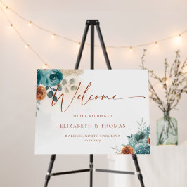 Boas-vindas ao Casamento Elegante Terracotta