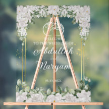 Boas-vindas ao Casamento Islâmico Elegante Floral