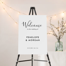 Boas-vindas ao casamento moderno minimalista elega