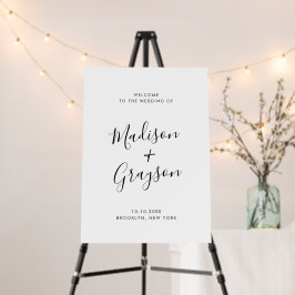 Boas-vindas ao casamento moderno minimalista elega