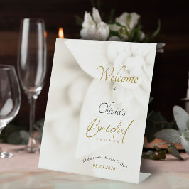 Boas-vindas ao Chá de Noiva Ivory Bloom & Gold Scr
