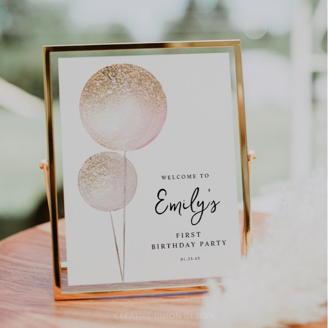 Boas-vindas ao Orçamento do primeiro aniversario d (Minimal First Birthday)