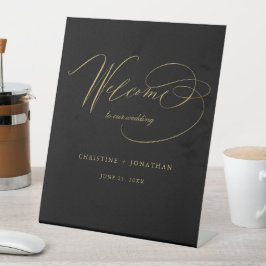 Boas-vindas ao Simples Dourado Script Moderno Negr
