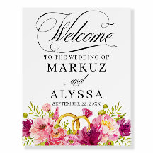 Boas-vindas às flores e anéis cor-de-rosa