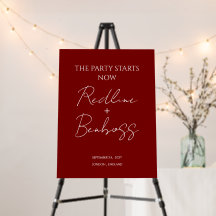 Boas-vindas de Casamento Burgundy Elegantes Modern