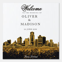 Boas-vindas de casamento moderno em Maine Portland