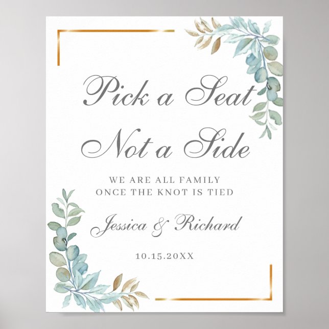 Boas-vindas Escolha um assento não lateral Poster (Frente)