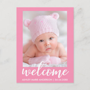 Boas-vindas Novo Anúncio de Bebê Rosa