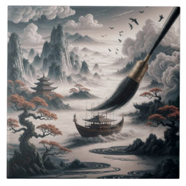 Boat landscape ocean view poetic art