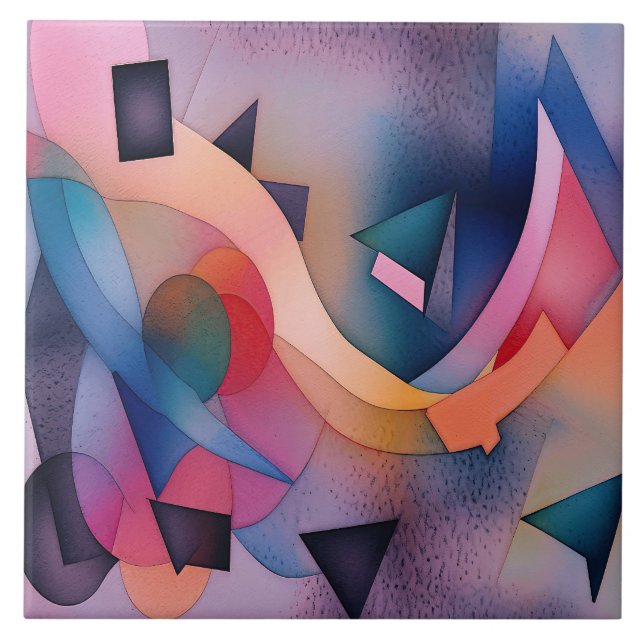 "Boat On Water" Arte Abstrato Contemporânea (Frente)