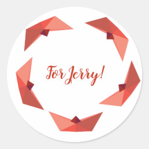 Boat, Paper Hat, adesivo de nome personalizado