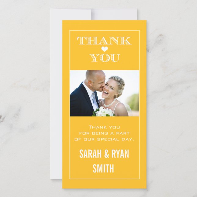 Boate Coração Amarelo Obrigado Cartões com fotos (Frente)