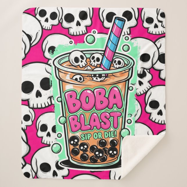 Boba Blast – Beba ou Morra! Cobertor Sherpa (Frente)