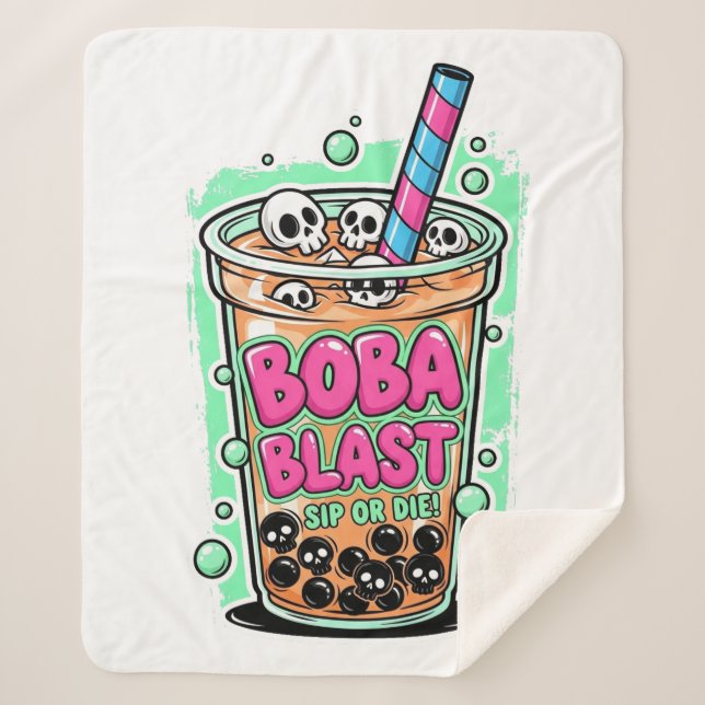 Boba Blast – Beba ou Morra! Cobertor Sherpa (Frente)