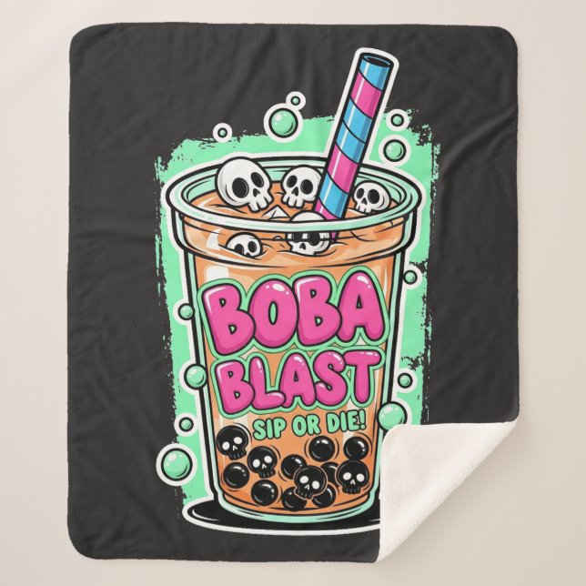 Boba Blast – Beba ou Morra! Cobertor Sherpa (Frente)