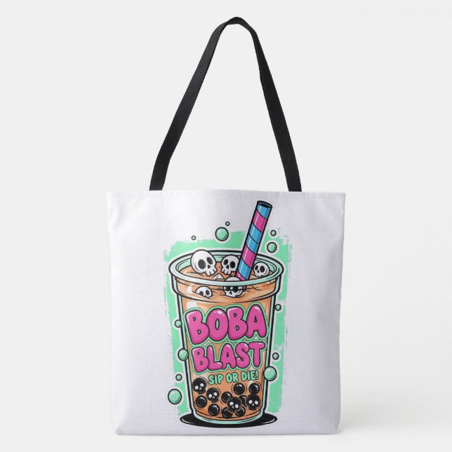 Boba Blast – Sip or Die! Tote Bag (Frente)