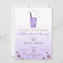 Boba Tea Babyshower Convite Baby Girl
