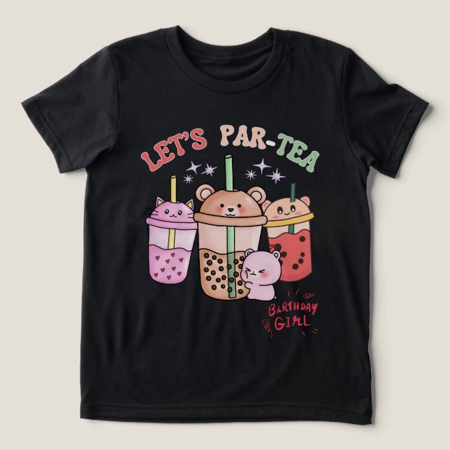 Boba Tea Birthday Girl Par Tea (Design frontal)