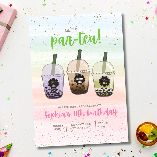 Boba Tea Convite de aniversário, Bubble Tea (Criador carregado)