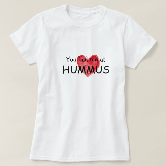 Bobo engraçado da camisa HUMMUS LOL do Vegan (Frente do Design)