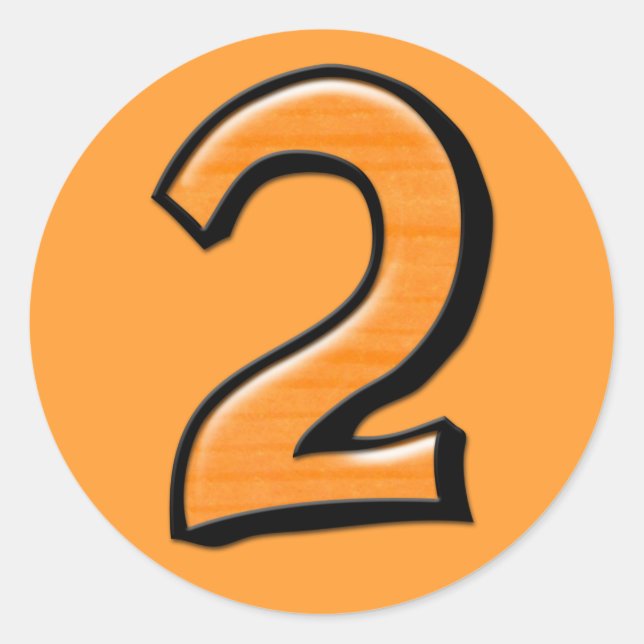 Bobo Número 2 - Adesivo cor de laranja (Frente)