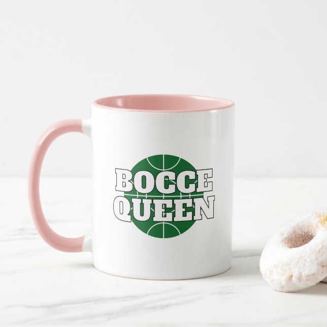 Bocce Queen - caneca de café engraçada para o toca (Com Donut)