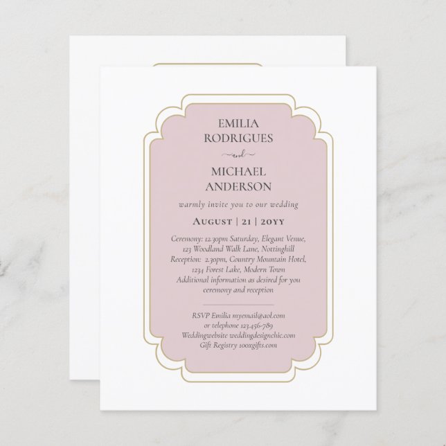 Boda de Orçamento Bilíngue Espanhol Casamento (Frente/Verso)