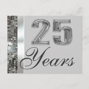 Bodas de Prata 25 Anos Convite Elegante de Anivers