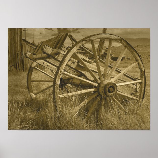 Bodie Wagon Wheel Sepia Poster 3 (Frente)