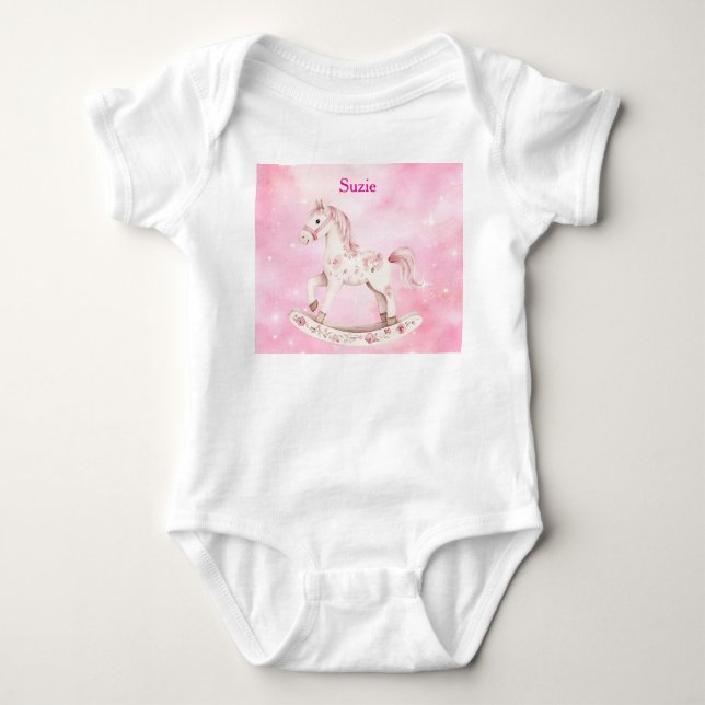 Body Bodysuit Rosa Com Estampa Chinesa Para Bebê E (Frente)