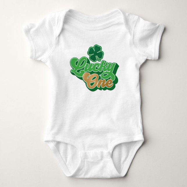 Body Bodysuit Verde para Bebê Dia de São Patrício  (Frente)