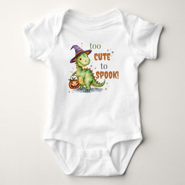 Body Camisa de Halloween de Dinossauro Bebê  (Frente)