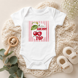 Body de Bebê com Listras Retrô Cherry on Top para