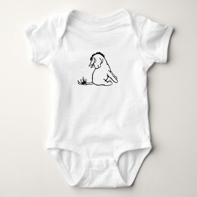 Body de Bebê Eeyore Olhando para o seu Rabo (Frente)