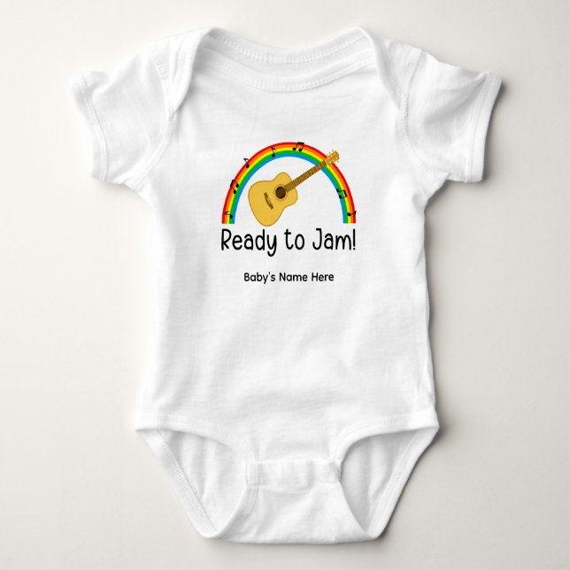 Body de Bebê Personalizado Guitarrista Pronto para (Frente)