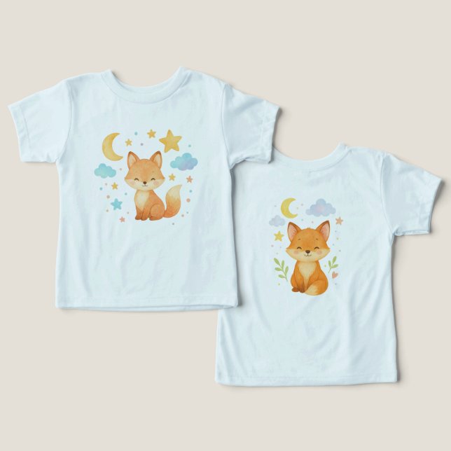 Body de Bebê Raposa Sonhadora Para Bebê (Design Frente e Verso)