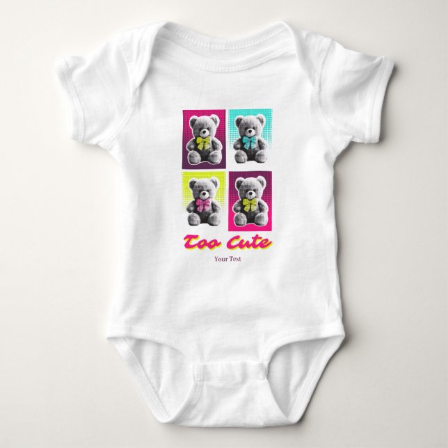 Body de Bebê Urso Fofo Camiseta Personalizada (Frente)