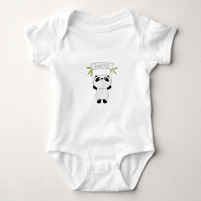 Body de Jersey para Bebê com Design Fofo de Panda (Frente)