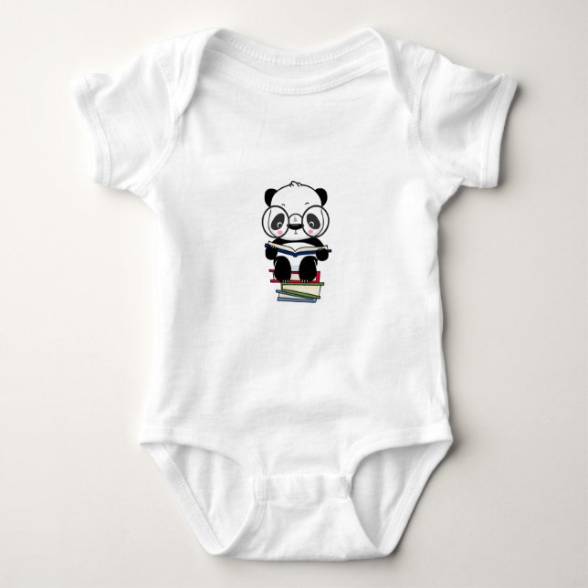 Body de Jersey para Bebê com Design Fofo de Panda (Frente)