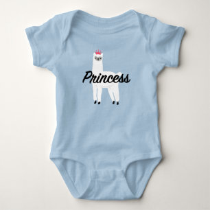 Body de Jersey para Bebê - Design Princesa Lhama